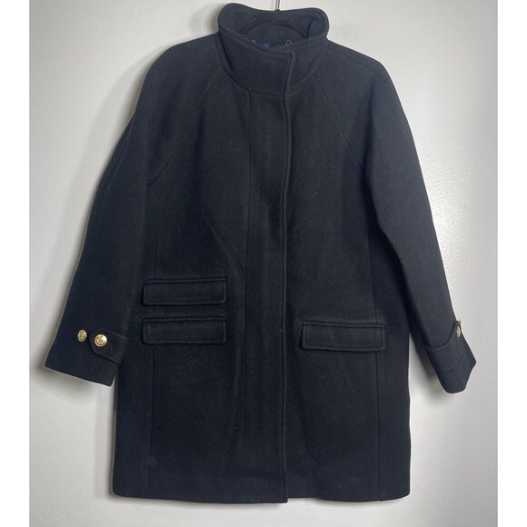 J.CREW Toscana Coat Italian Stadium Cloth Wool Blend 6 Black NEW Jacket CE180 - Picture 3 of 14